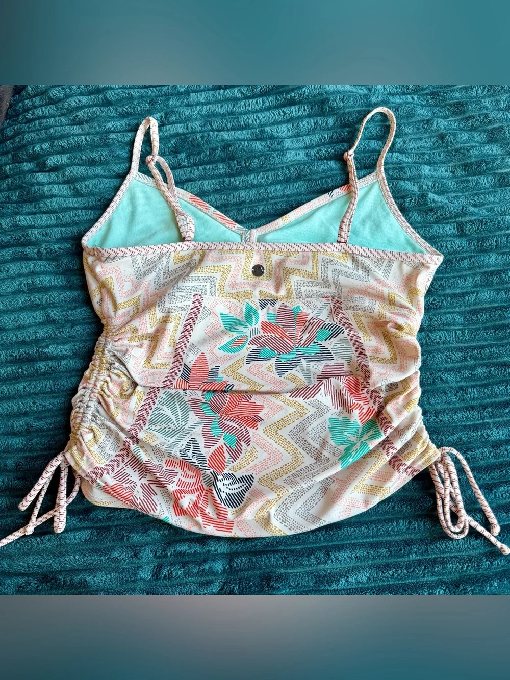 Prana cream boho swim top tankini tank size L - Picture 2 of 6